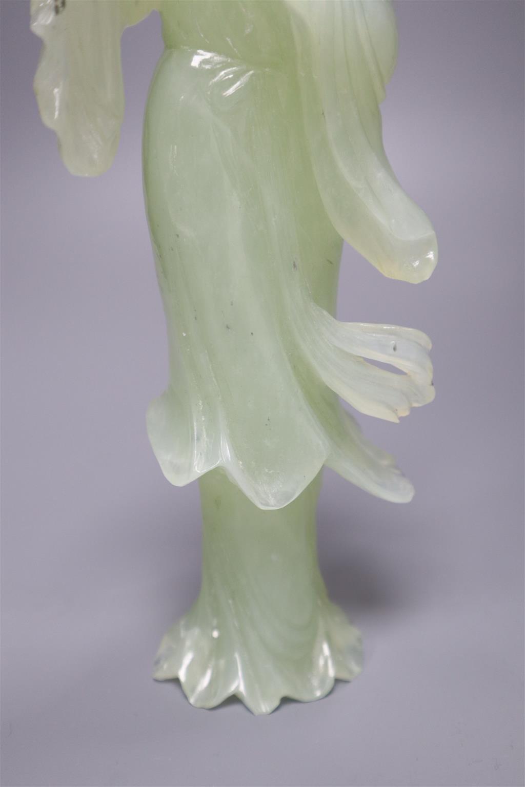 A Chinese hardstone carving of a geisha, height 22cm